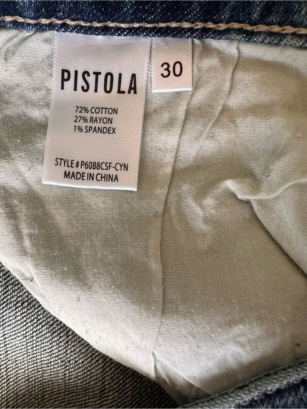 Pistola Size 30 Distressed Crop Flare Jeans High Rise Raw Hem Blue Denim - Picture 7 of 10